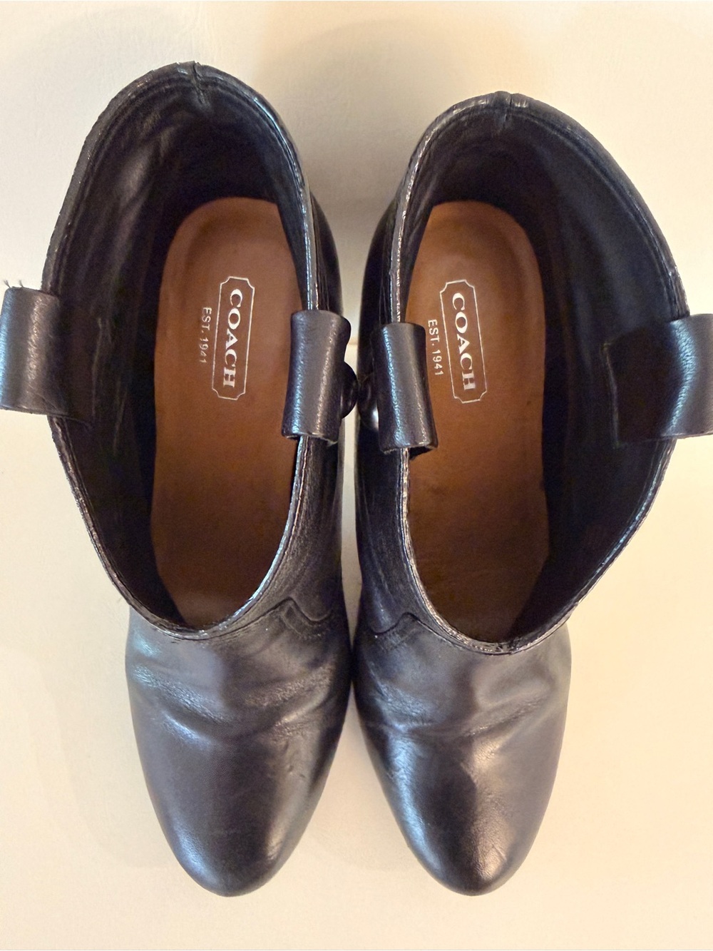 Coach Black Leather Ankle Booties